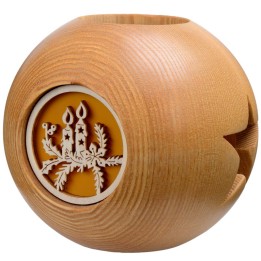 Photophore en bois bougies de noel