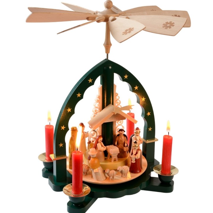 Pyramide de Noël Allemande avec une arche couleur verte
