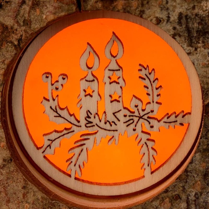 Photophore en écorce de bois bougies de Noel