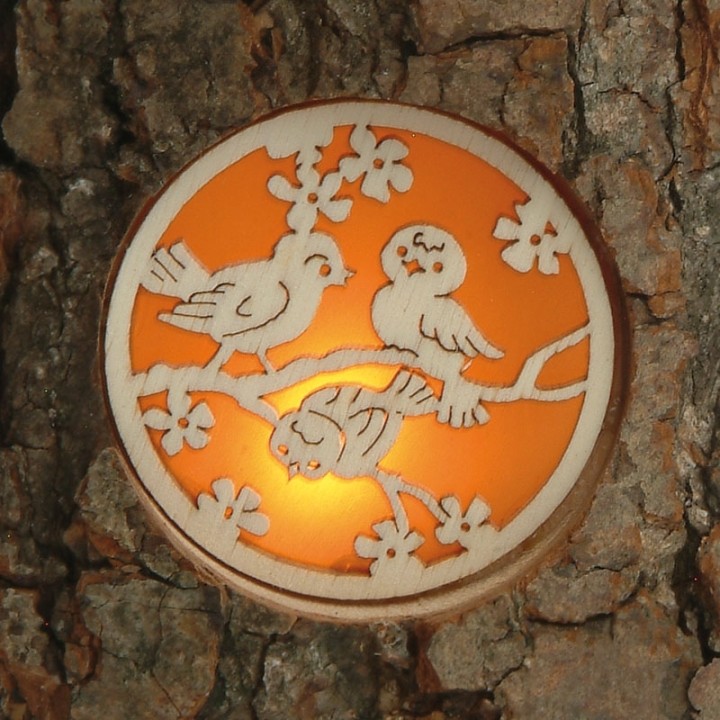 Photophores bois motifs nature