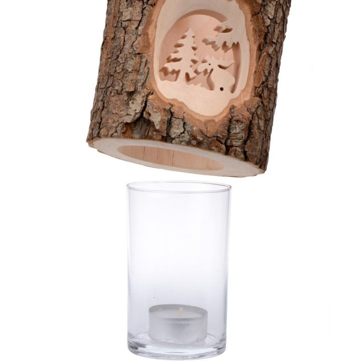 Photophore en bois élan