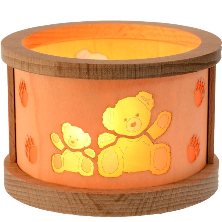 Photophore en bois petits oursons