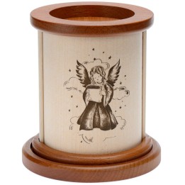 Photophore en bois ange de Noël