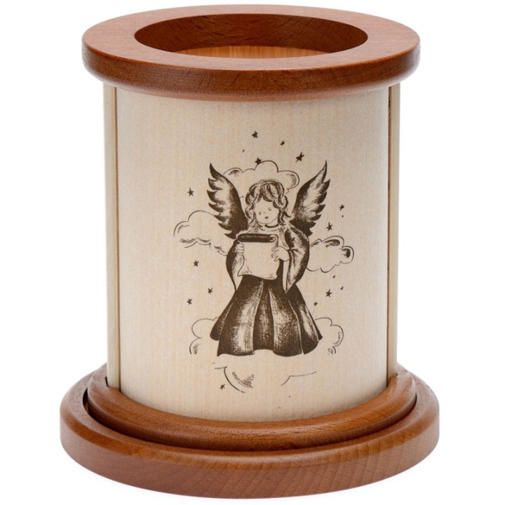 Photophore en bois ange de Noël