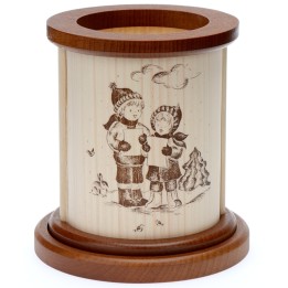 Photophore en bois enfants