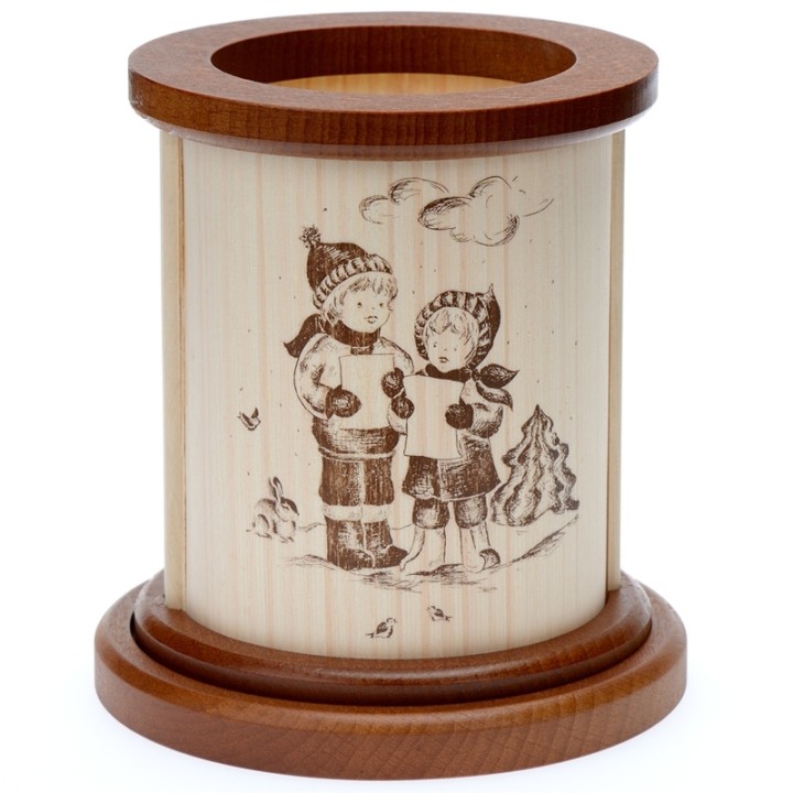Photophore en bois enfants