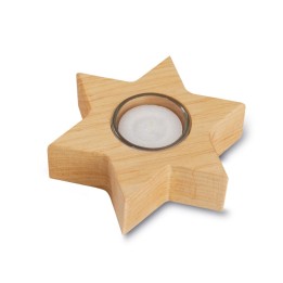 Bougeoir en bois forme étoile