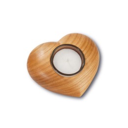 Bougeoir en bois, coeur