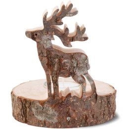 Bougeoir en bois brame du cerf, 13 cm