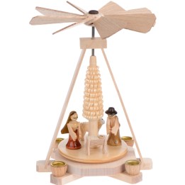 Petit carrousel en bois avec creche de Noel