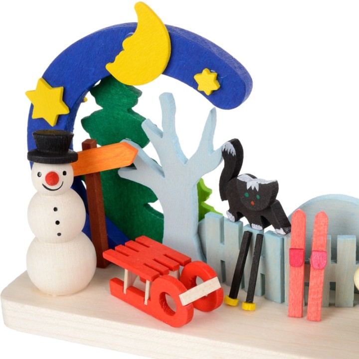Petit bougeoir de Noel, bonhomme de neige