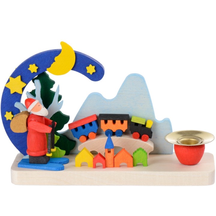 Petit bougeoir de Noêl, père Noel avec petit train