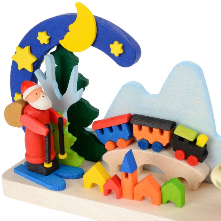 Petit bougeoir de Noêl, père Noel avec petit train