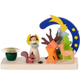 Petit bougeoir de Noel, ange et faon