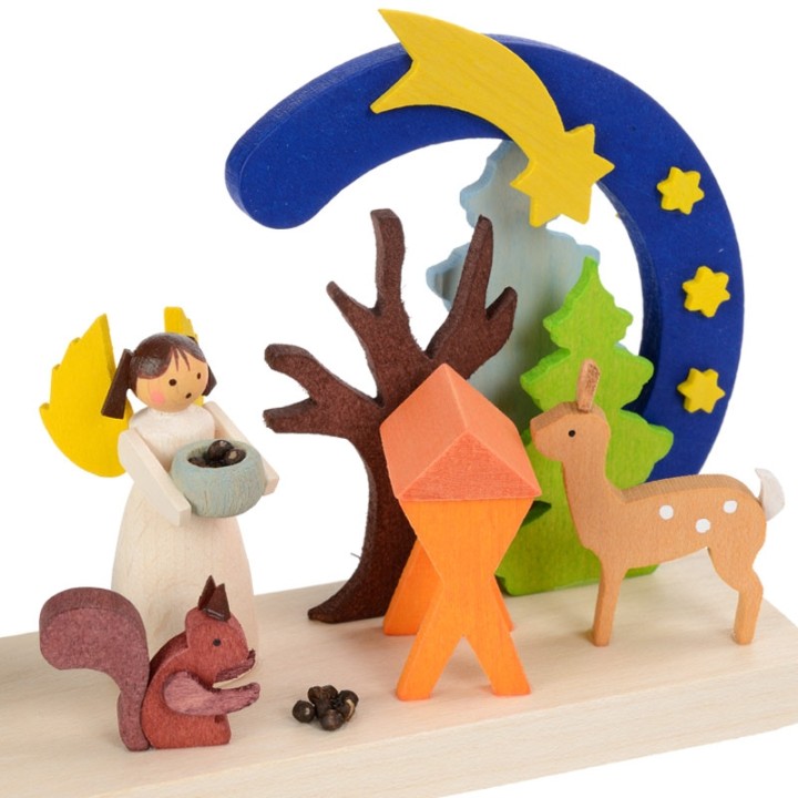 Petit bougeoir de Noel, ange et faon