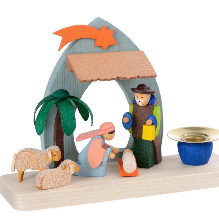 Crèche de Noel pour enfant dans un petit bougeoir