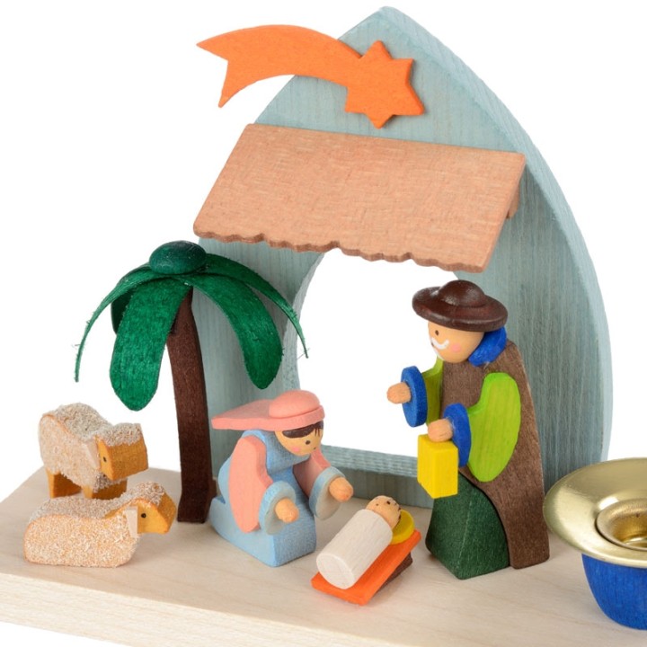 Crèche de Noel pour enfant dans un petit bougeoir