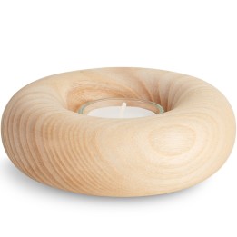 Bougeoir en bois de frêne blanc , 12 cm