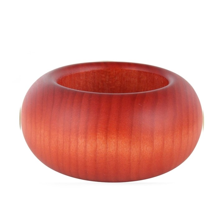 Petit bougeoir en bois couleur lasuré, 7 cm 