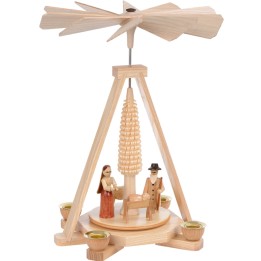 Carrousel en bois avec creche de Noel