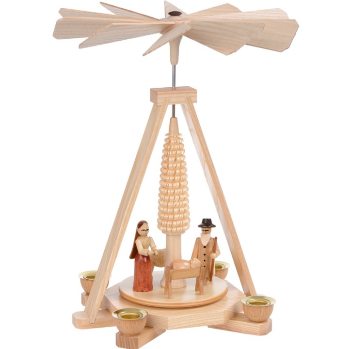Carrousel en bois avec creche de Noel