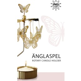 Bougeoir carrousel papillons dorés