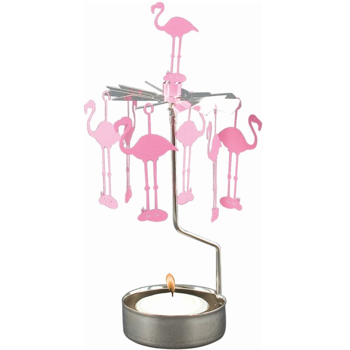 Bougeoir carrousel flamand rose