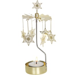 Bougeoir carrousel étoiles dorées 