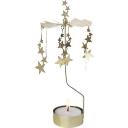 Grand bougeoir carrousel nuit étoilée, 28 cm