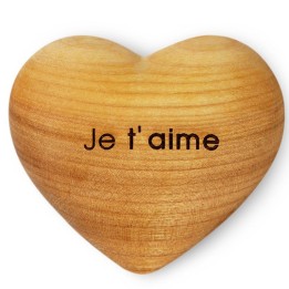 Coeur en bois, je t'aime, 6 cm