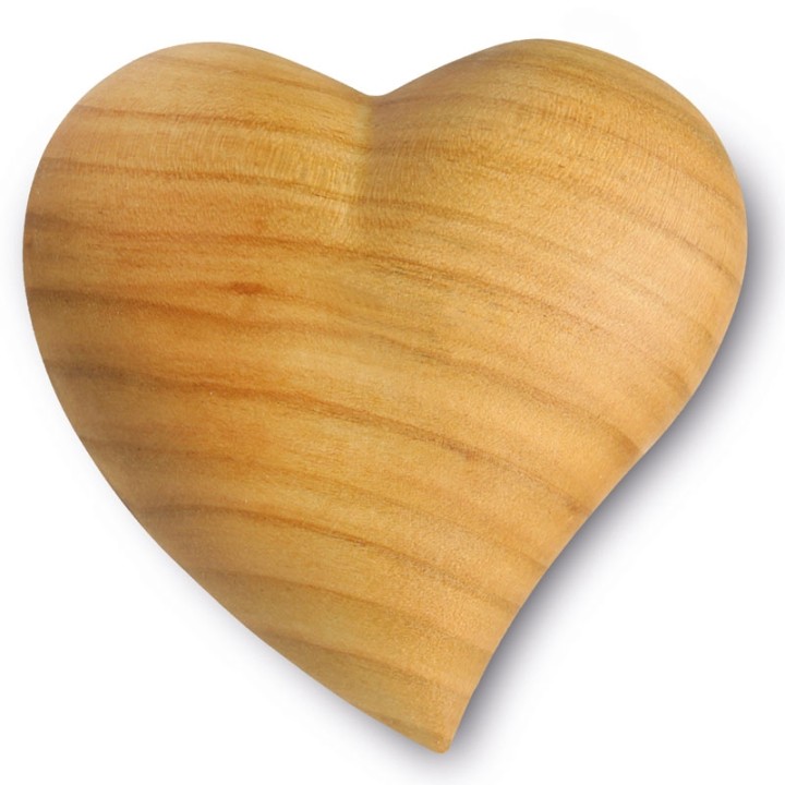 Coeur en bois asymétrique, 7,5 cm