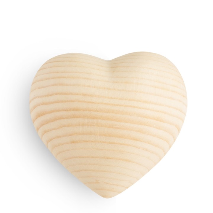 Coeur en bois de sapin, 6 cm