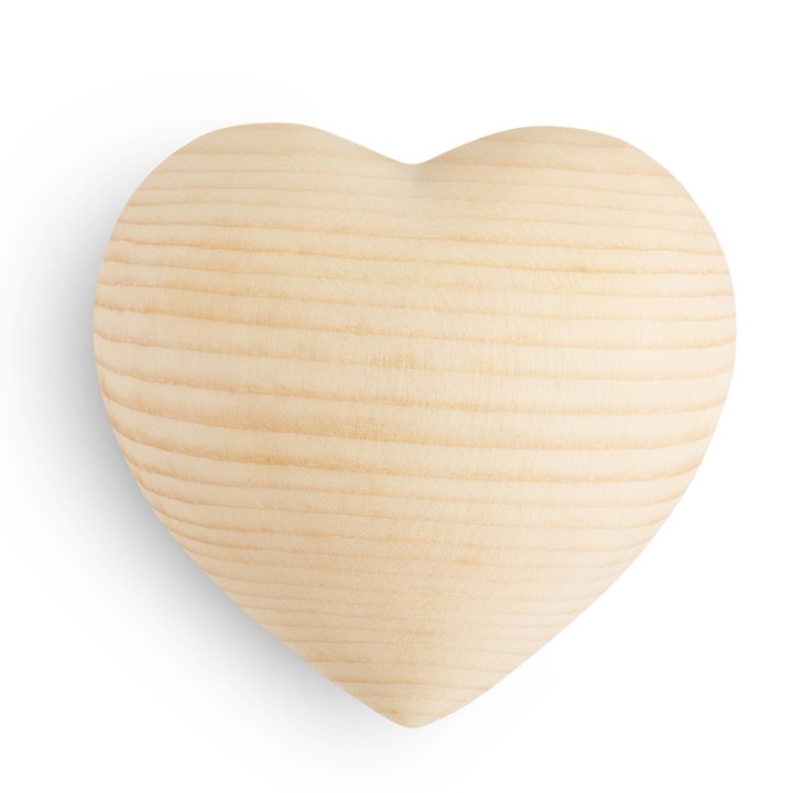 Coeur en bois de sapin, 7 cm