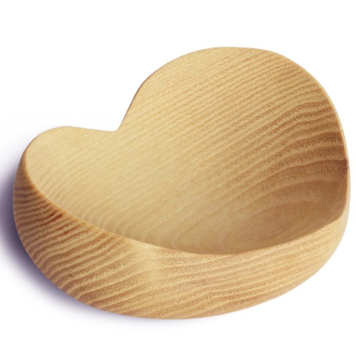 Coupelle en bois en forme de coeur, 10,5 cm