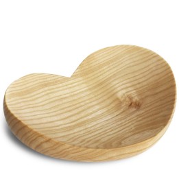 Coupelle en bois en forme de coeur, 17,5 cm