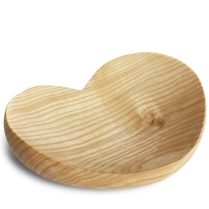 Coupelle en bois en forme de coeur, 17,5 cm