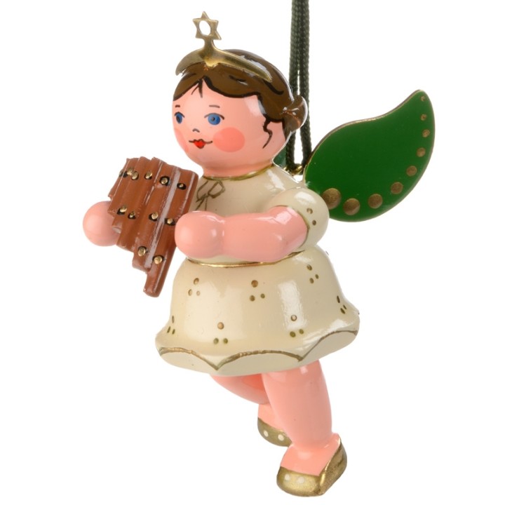 Ange de Noël pour sapin et flute de pan