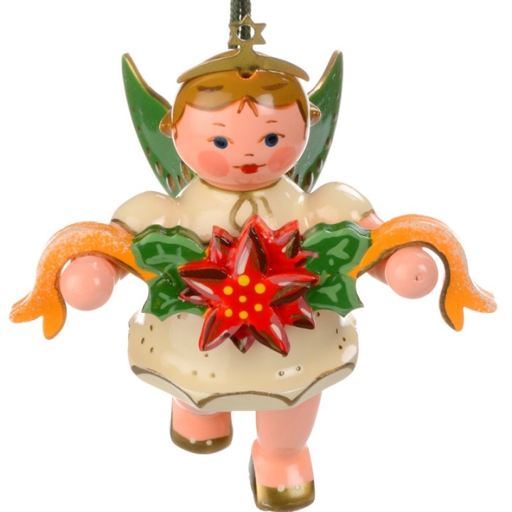 Noël d'antan, ange pour sapin et couronne de fleurs