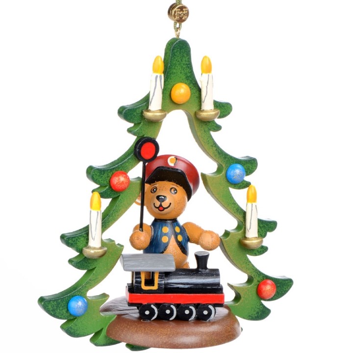 Décoration Noël Vintage, ourson chef de gare