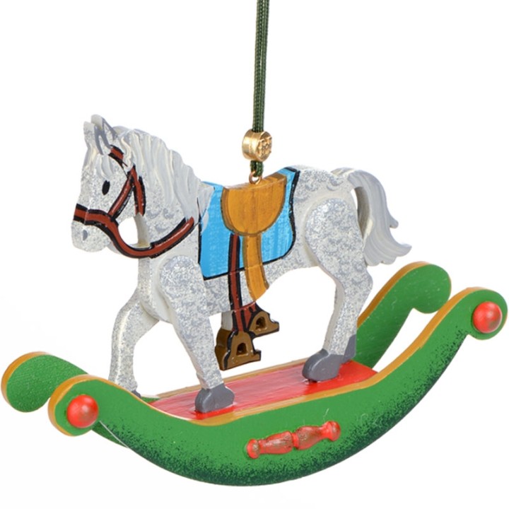 Noël d'antan, cheval à bascule en bois