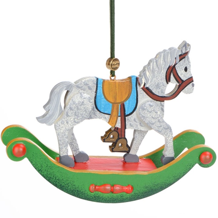 Noël d'antan, cheval à bascule en bois