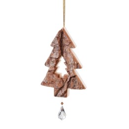 Sapin en bois à suspendre avec cristal Swarovski