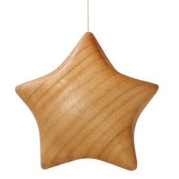Etoile en bois poli à suspendre 5,5 cm