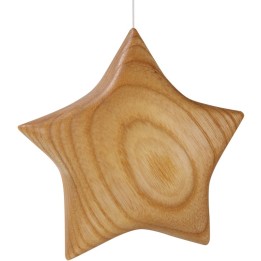 Etoile en bois poli à suspendre 7,5 cm