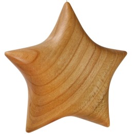 Etoile en bois poli à suspendre 9 cm