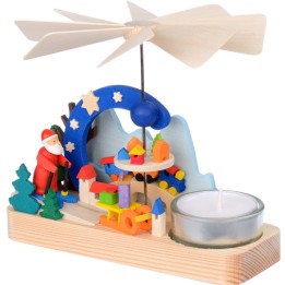 Petit carrousel en bois père Noël et jouets