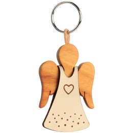 Porte-clés ange avec robe en cuir n°2, 5,5 cm 