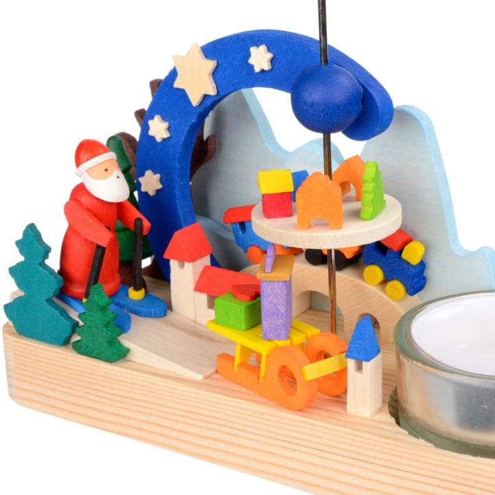 Petit carrousel en bois père Noël et jouets