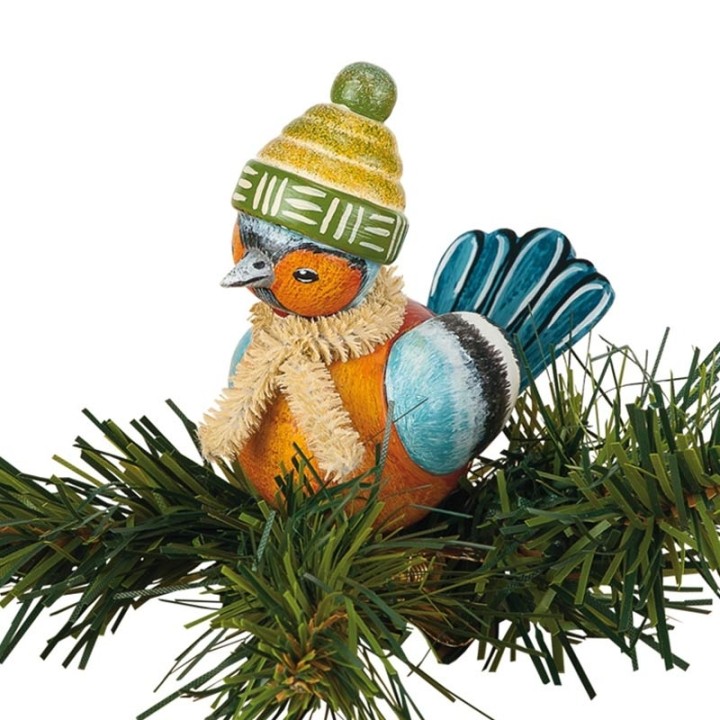 Oiseau décoratif à clipser sur branche, pinson