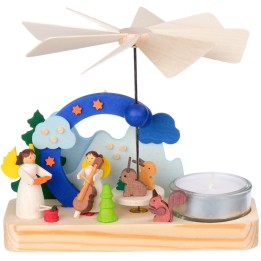 Petit carrousel en bois anges musiciens